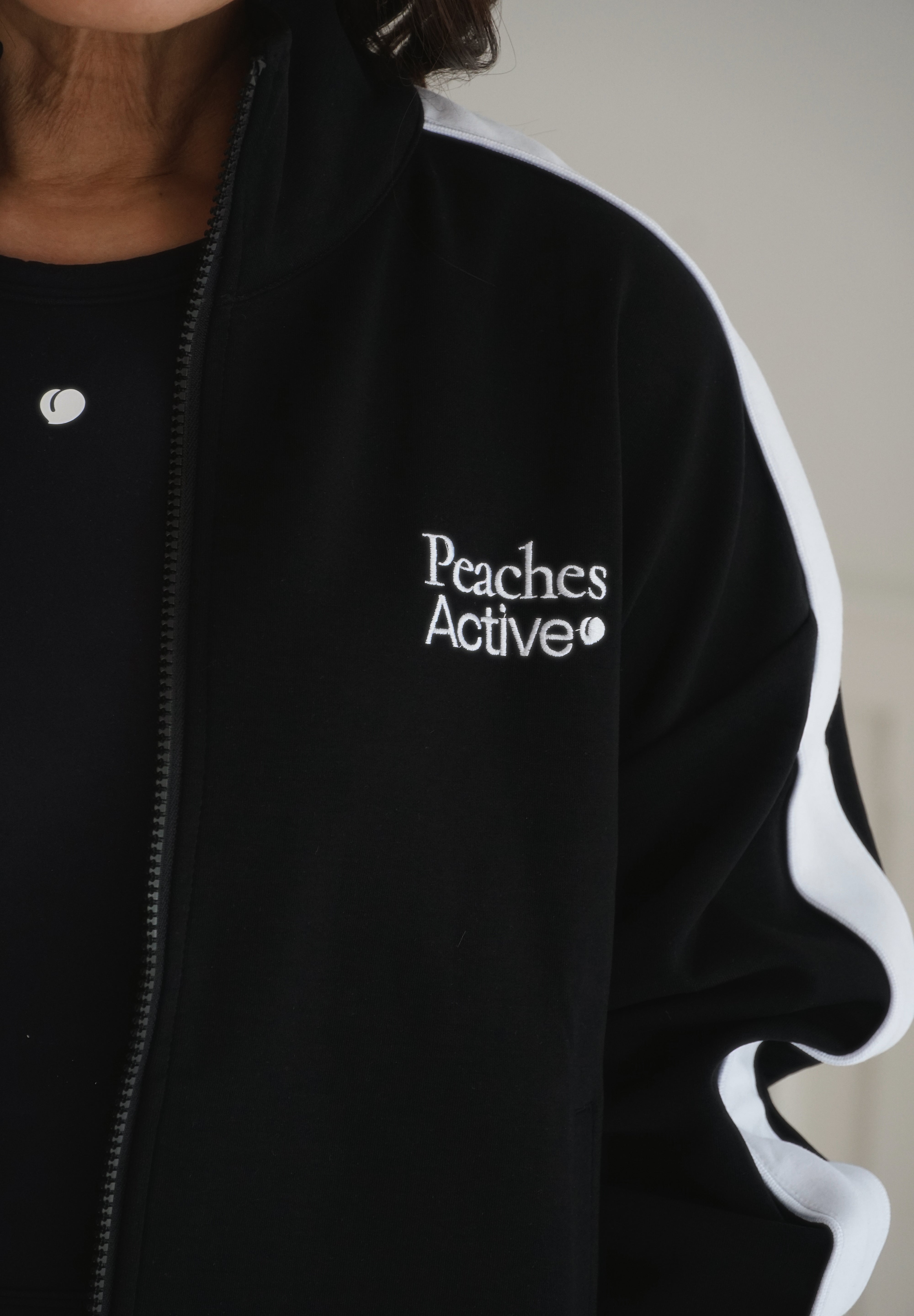 Flyaway Zip-Up Jacket – Contrast Stripe (Black Edition)