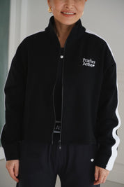 Flyaway Zip-Up Jacket – Contrast Stripe (Black Edition)