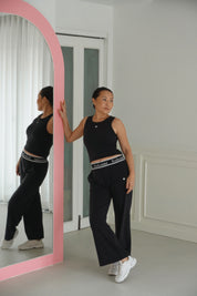 Flyaway UltraSculpt Cropped Top with Built-In Bra – Black Edition