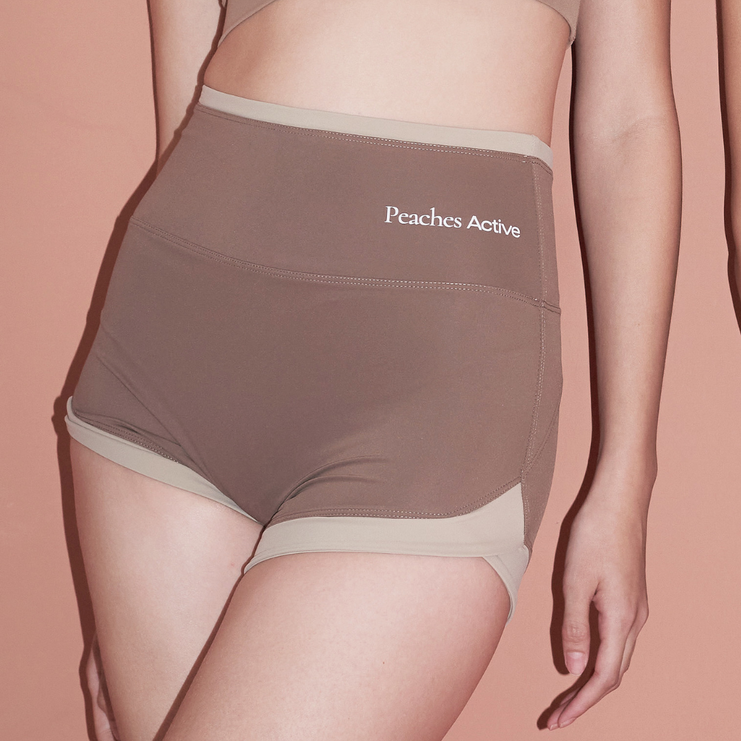 Peaches Active 2-Tone Booty Shorts