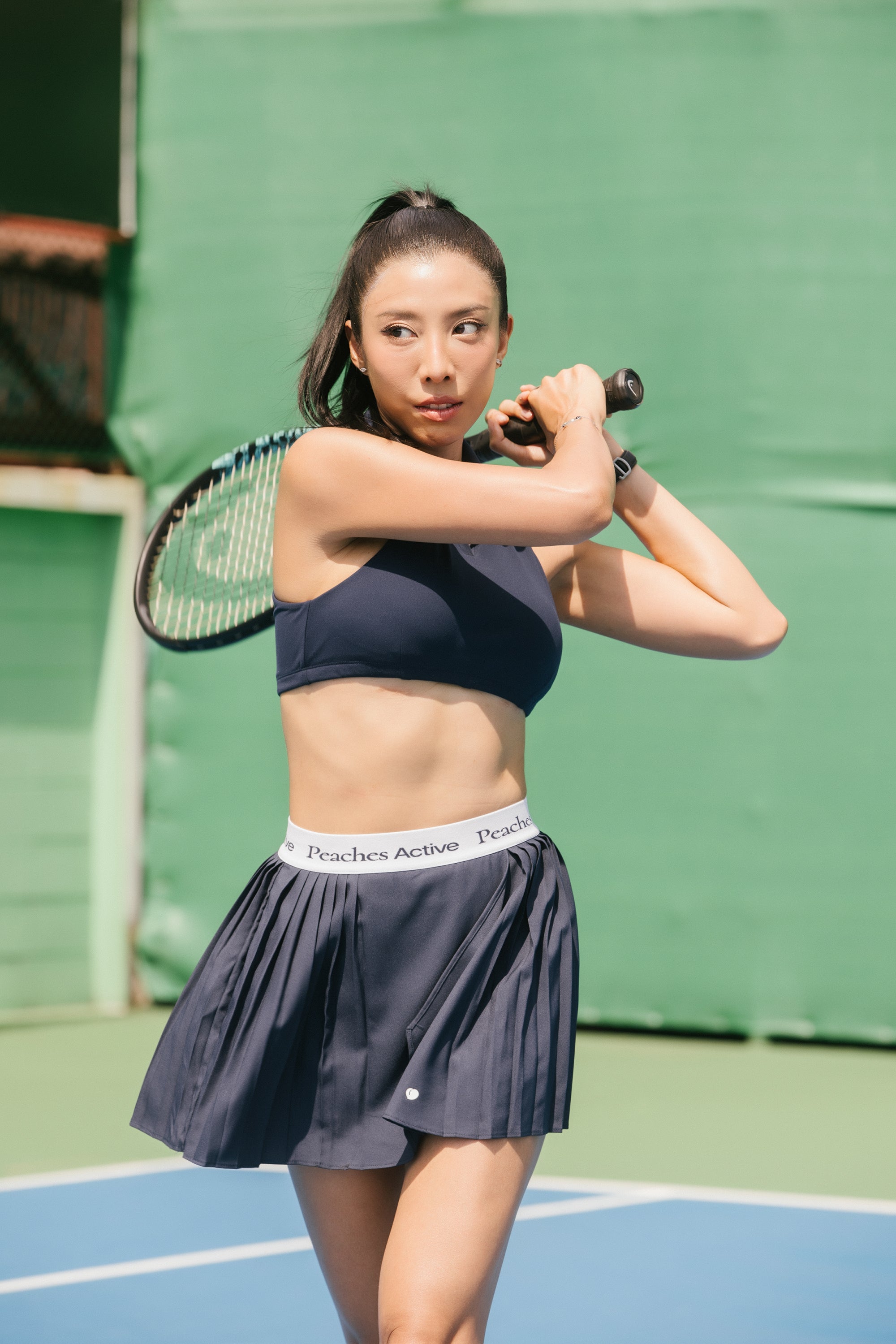Split Two-Tone Tennis Skirt (Wrap Front)