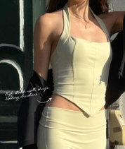 Halter V Corset Crop