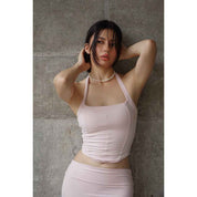 Peaches Active - Halter V-Corset Crop สปอร์ตบราออกกำลังกาย