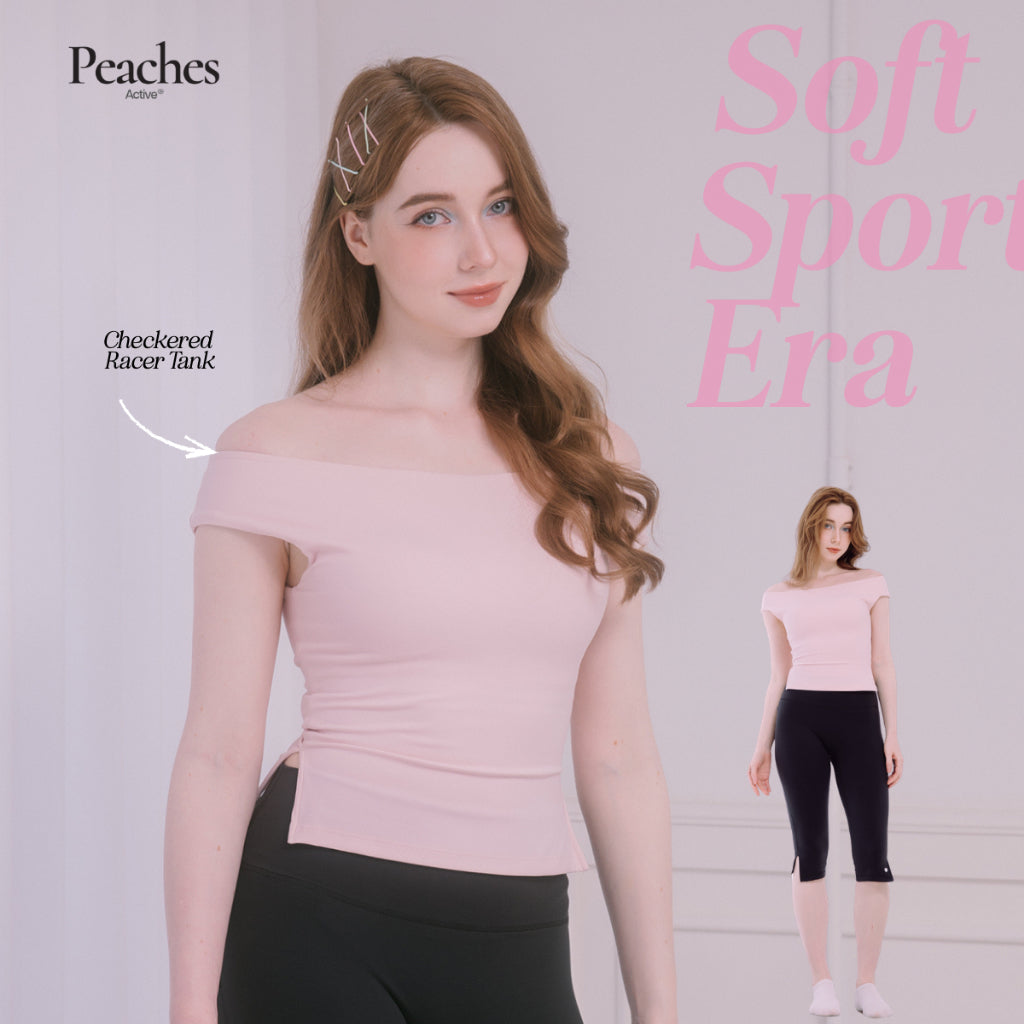 Peaches Active - Soft Sport Era Adjustable Off Shoulder Top เสื้อเปิดไหล่ มีฟองน้ำในตัว
