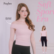 Peaches Active - Soft Sport Era Adjustable Off Shoulder Top เสื้อเปิดไหล่ มีฟองน้ำในตัว