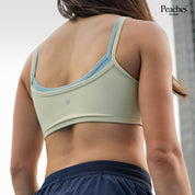 Peaches Active - Running Dualtone Sculpt บราออกกำลังกาย สี Two Tone Mist Blue/ Buttercream