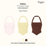 Peaches Active - Halter V-Corset Crop สปอร์ตบราออกกำลังกาย