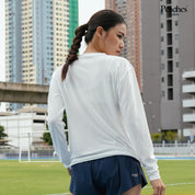 Peaches Active - Running UV Top Protection เสื้อวิ่งแขนยาว (Unisax) White