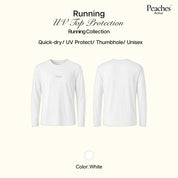 Peaches Active - Running UV Top Protection เสื้อวิ่งแขนยาว (Unisax) White