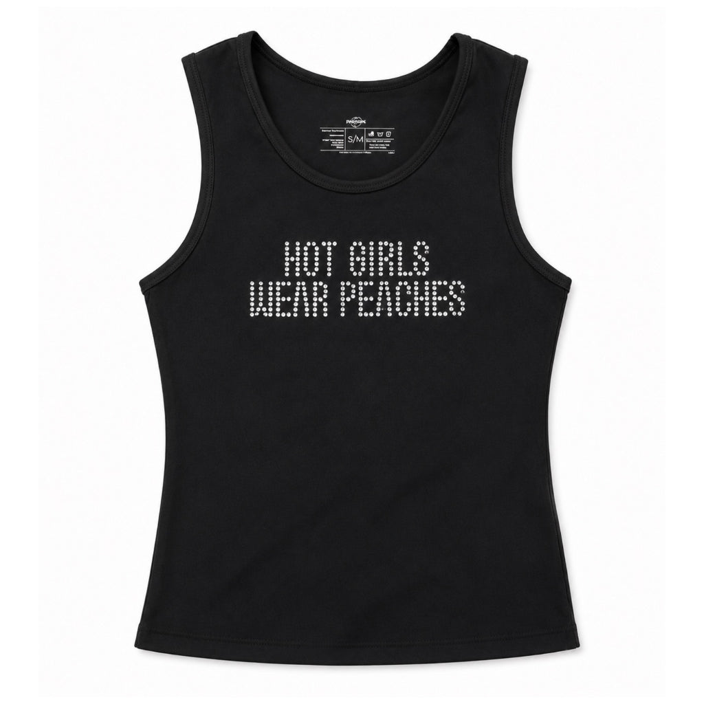 Peaches Active เสื้อกล้ามบราในตัว คริสตัล Hot Girls Wear Peaches ฟองน้ำถอดได้ ซัพพอร์ตสูง เสื้อออกกำลังกายผู้หญิง Limite