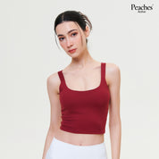 Peaches Active - Adjustable Crop เสื้อครอปออกกำลังกาย มีบราในตัว สายปรับระดับได้