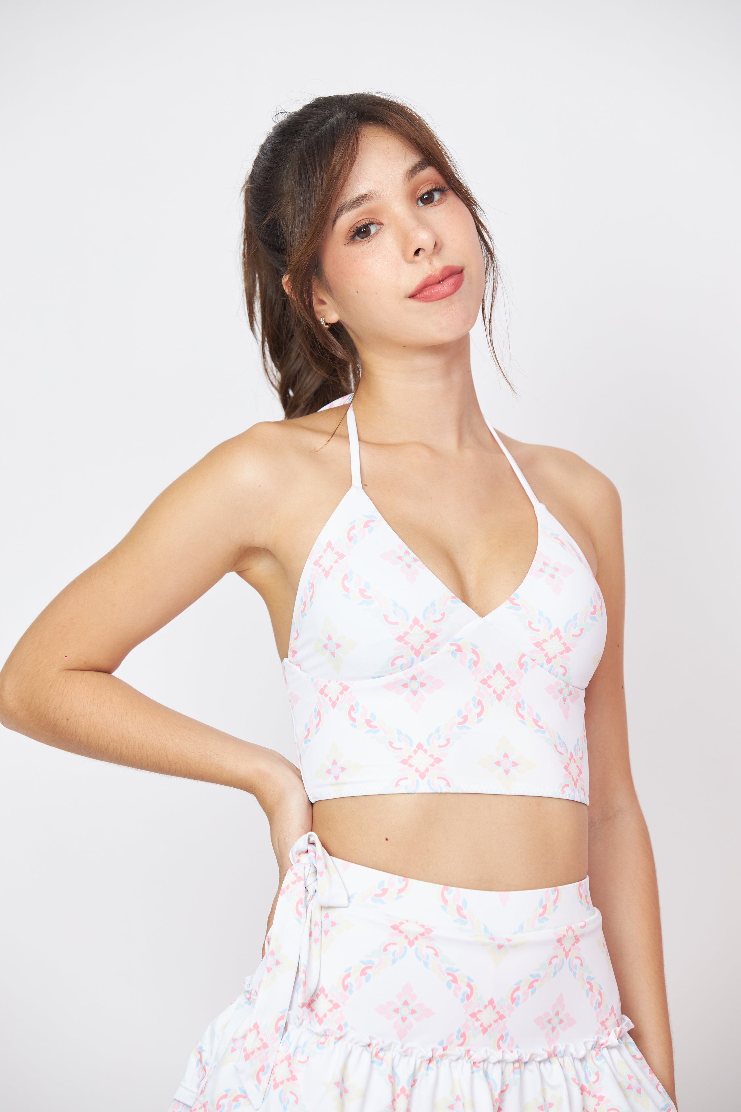 LAI THAI HALTER SWIM CROP